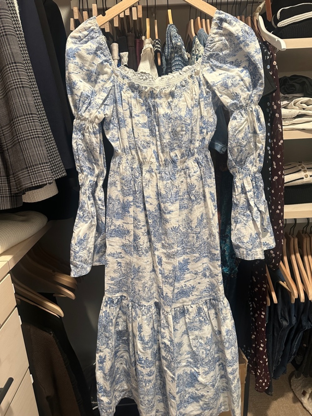 Nothing Fits But Midi Dress - White & Blue (S/M) - Picture 8 of 8